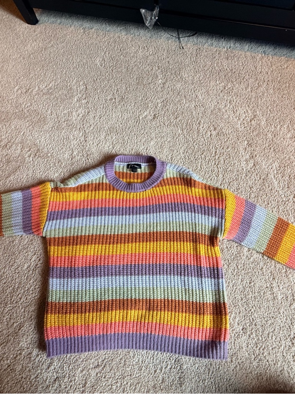 art class Lavender, Peach & Yellow Striped Knit Sweater
